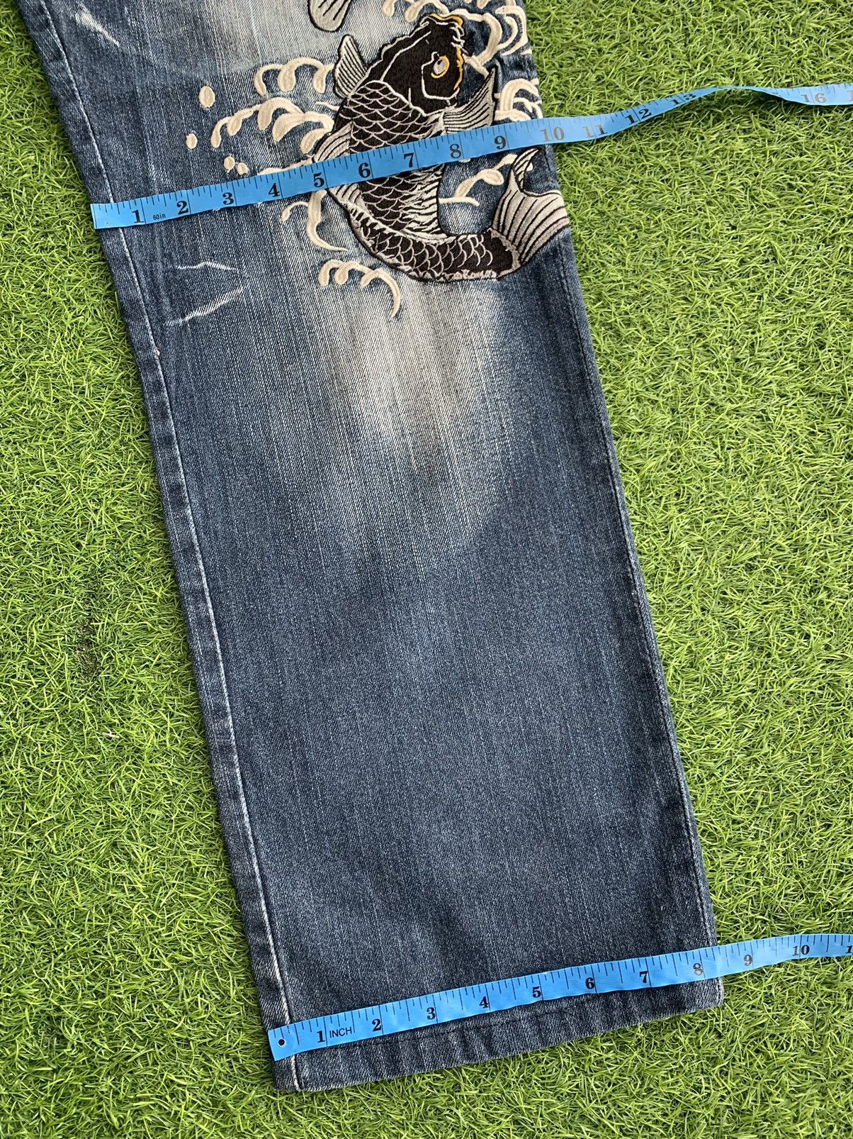 Japanese Brand Japanese Brand Dominate Embroidery Fish Koi Denim Size US 32 / EU 48 - 16 Thumbnail