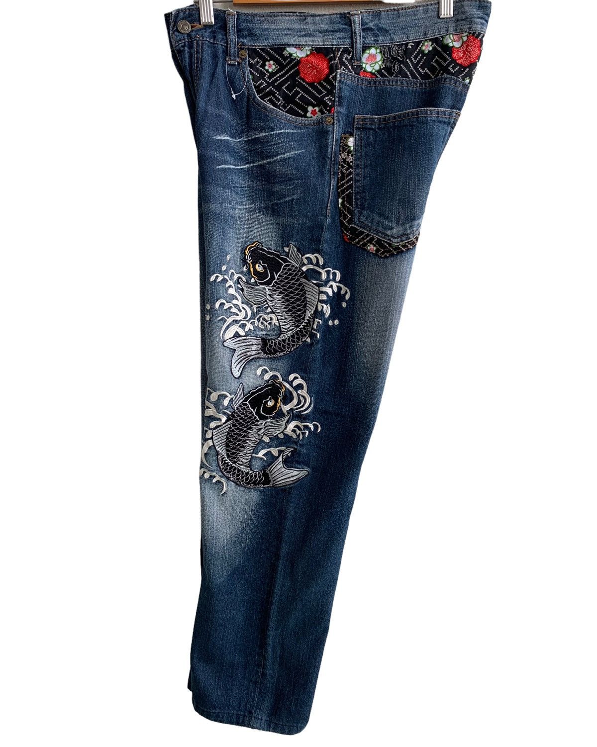 Japanese Brand Japanese Brand Dominate Embroidery Fish Koi Denim Size US 32 / EU 48 - 4 Thumbnail