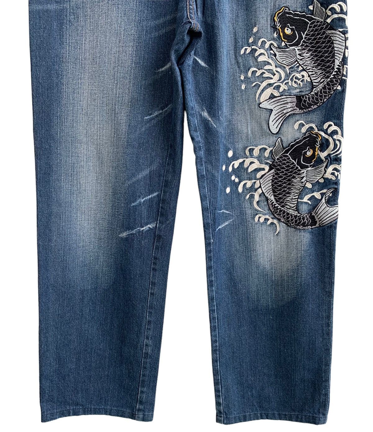 Japanese Brand Japanese Brand Dominate Embroidery Fish Koi Denim Size US 32 / EU 48 - 6 Thumbnail