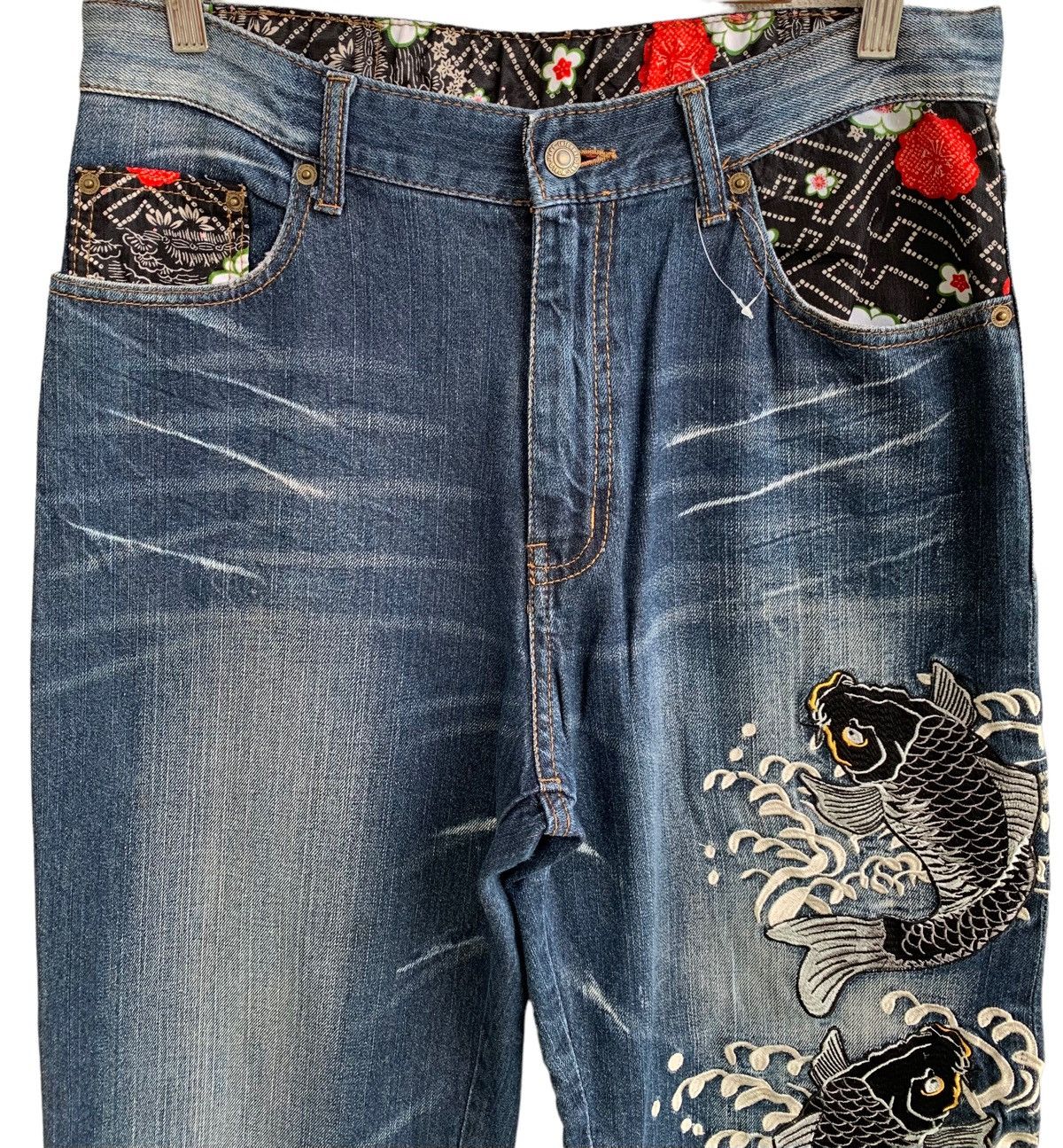 Japanese Brand Japanese Brand Dominate Embroidery Fish Koi Denim Size US 32 / EU 48 - 8 Thumbnail