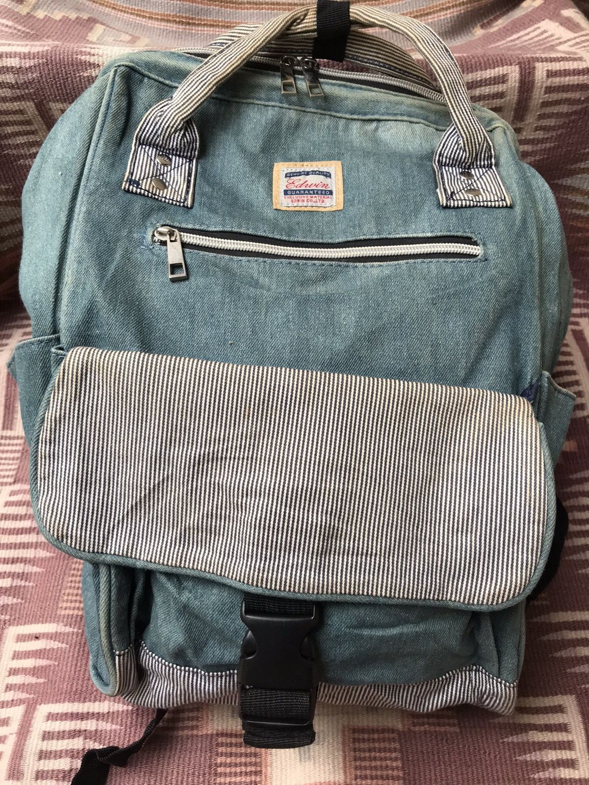 Edwin × Vintage Vintage edwin hickory denim backpack Size ONE SIZE - 1 Thumbnail