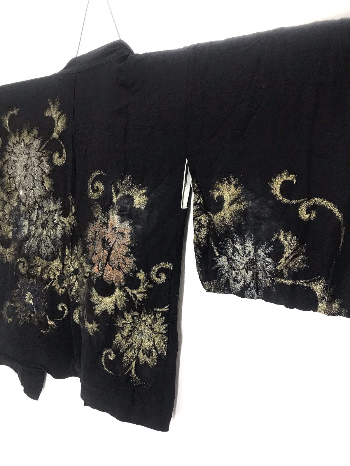 Japanese Brand Japan black kimono haori embroidery metallic gold thread art Size US L / EU 52-54 / 3 - 2 Thumbnail