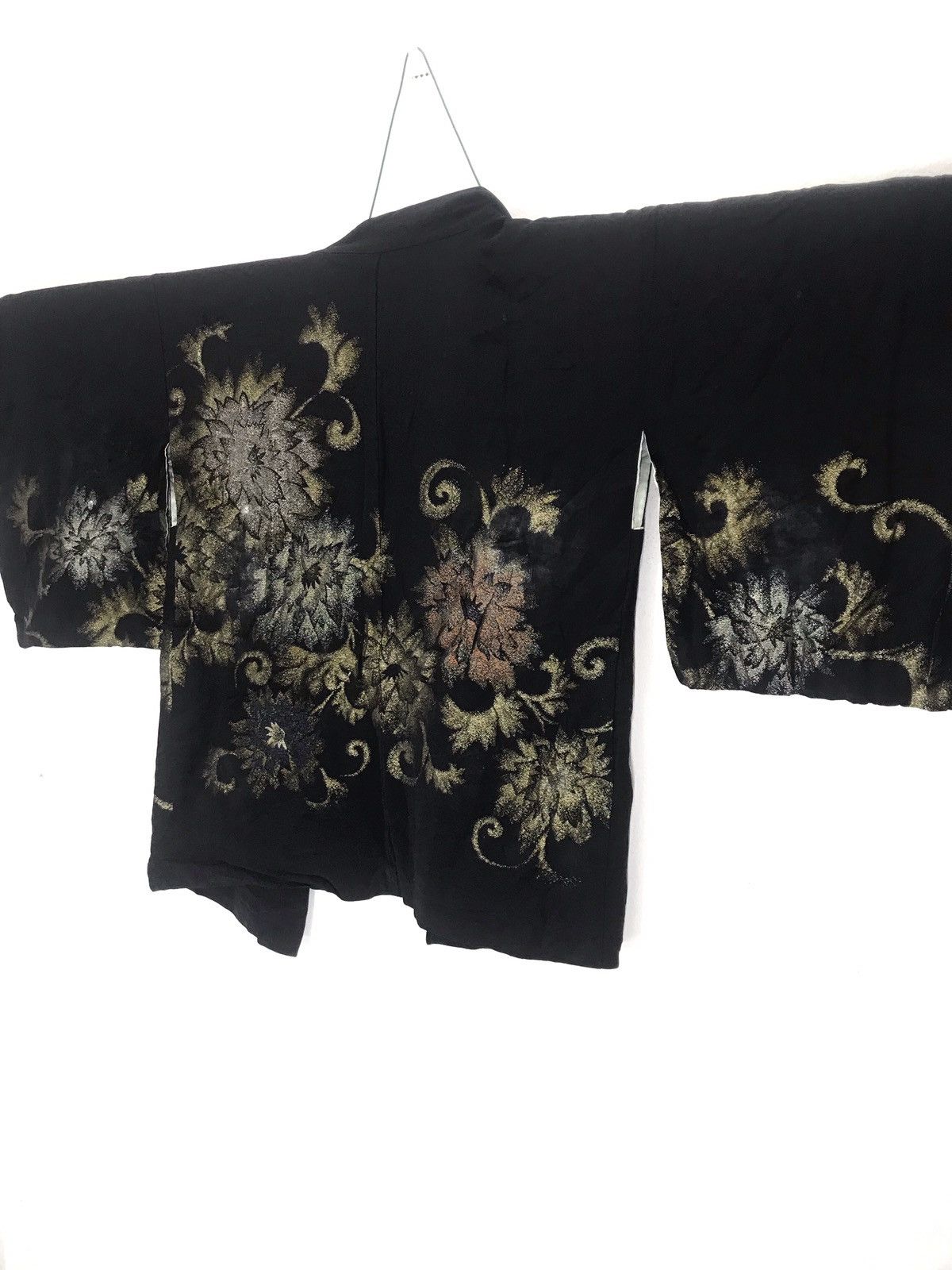 Japanese Brand Japan black kimono haori embroidery metallic gold thread art Size US L / EU 52-54 / 3 - 1 Thumbnail