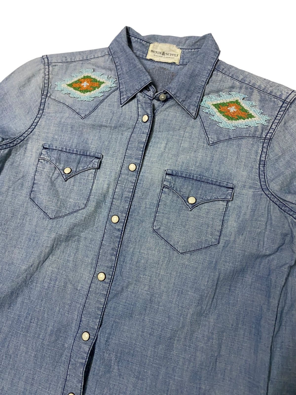 Ralph Lauren 💥Western Denim Supply Ralph Lauren Button Shirt Size S / US 4 / IT 40 - 5 Thumbnail