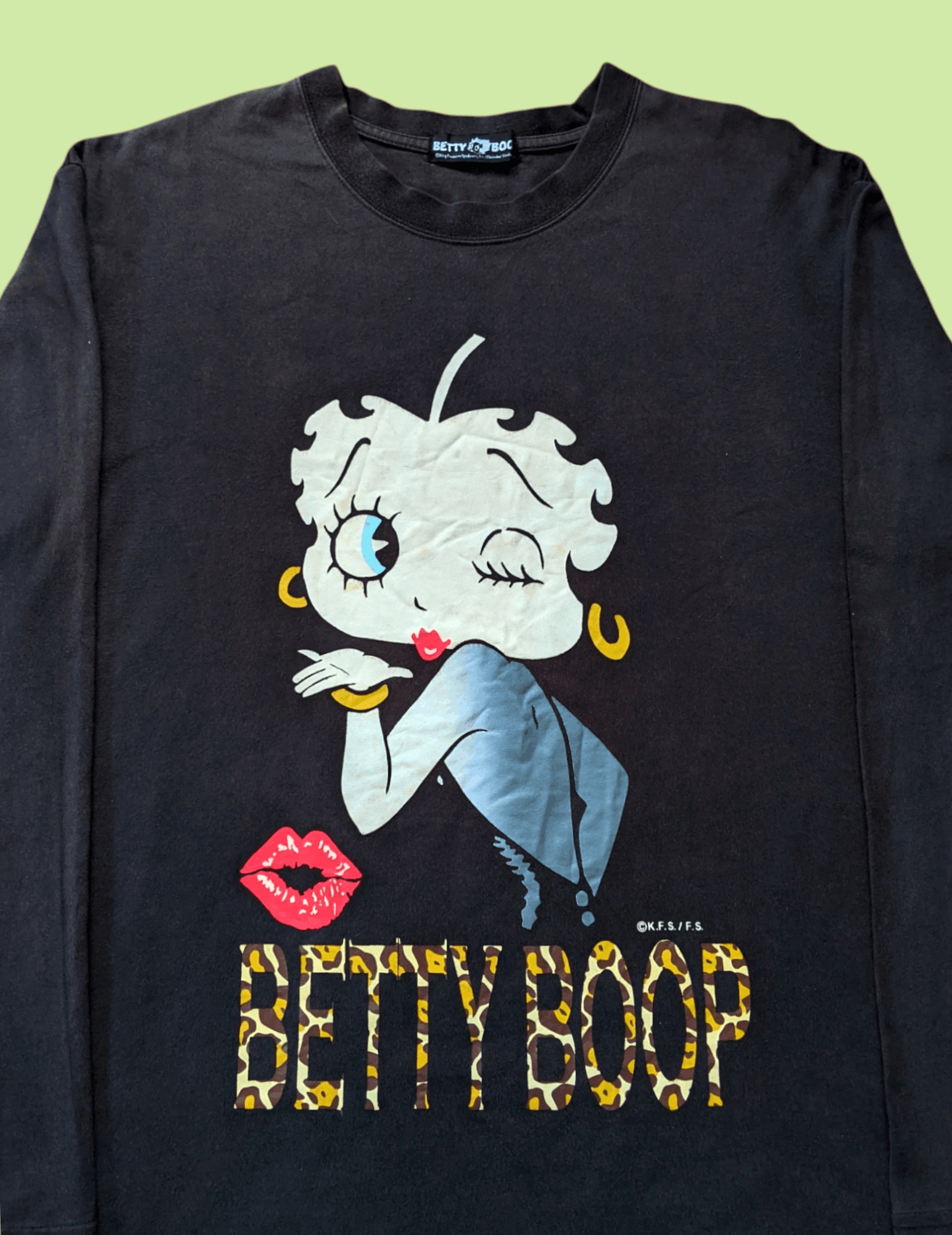 Vintage Betty Boop Big Print Long Sleeve T shirt