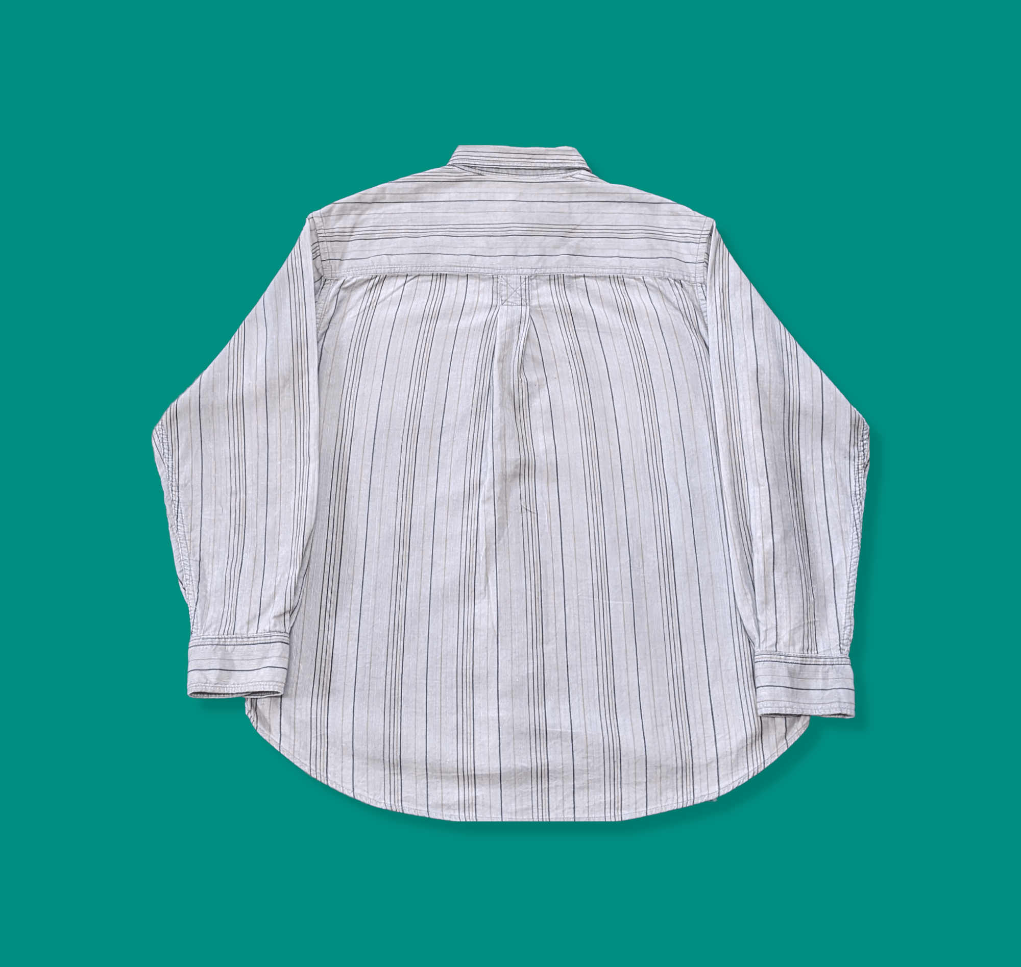 Japanese Brand × Kansai Yamamoto × Vintage Vintage Kansai Jeans Striped Long Sleeve Shirt Size US L / EU 52-54 / 3 - 2 Thumbnail
