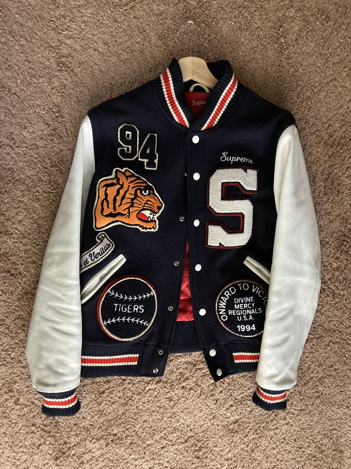Supreme 09aw tiger varsity jacket | Grailed