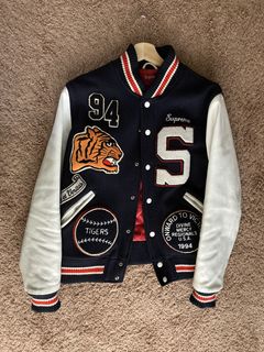 Supreme Tiger Varsity Jacket Black