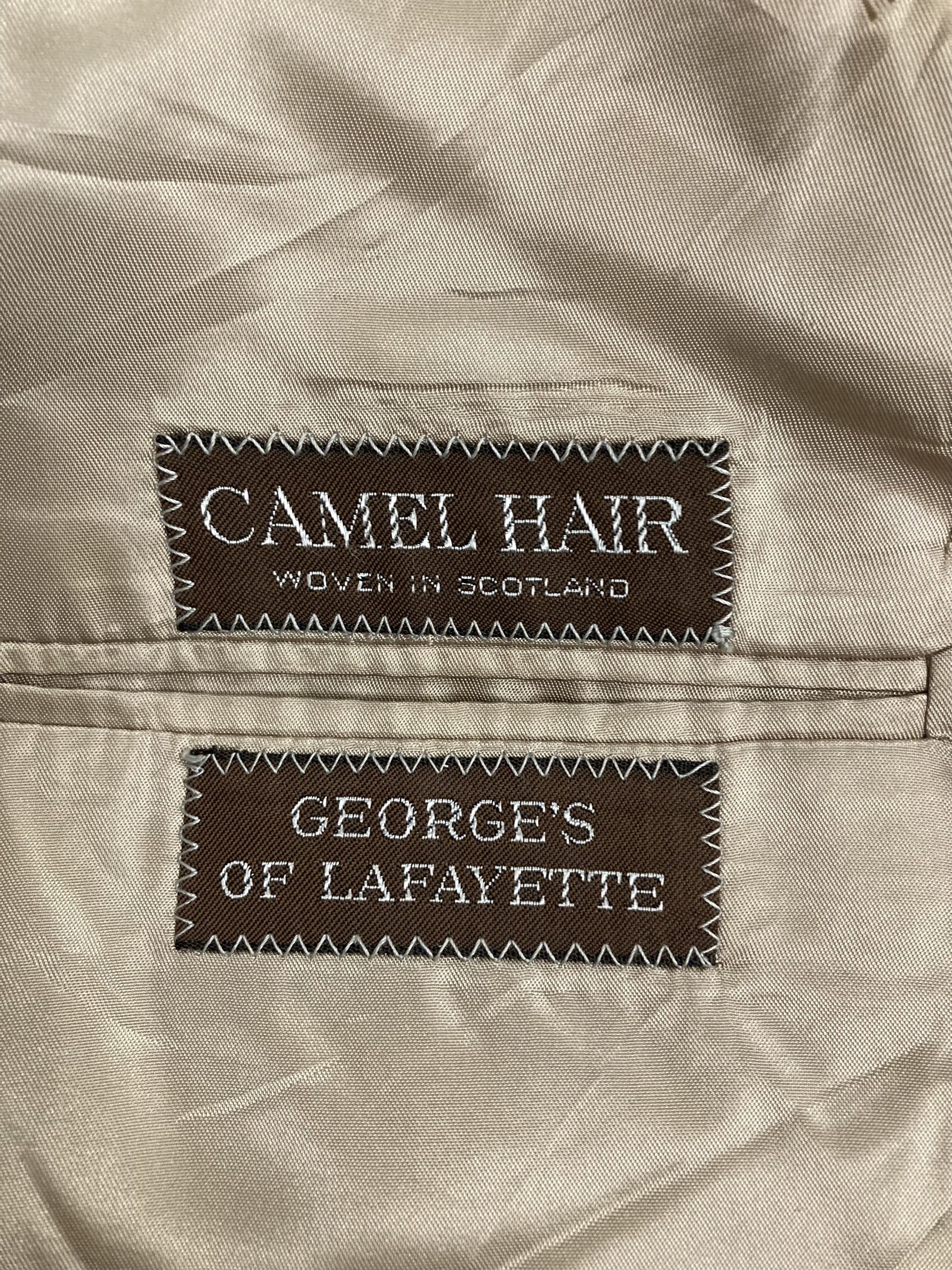 Lanvin × Vintage VTG 80s Lanvin Paris Scotland Camel Hair Blazer Jacket Size US M / EU 48-50 / 2 - 5 Thumbnail