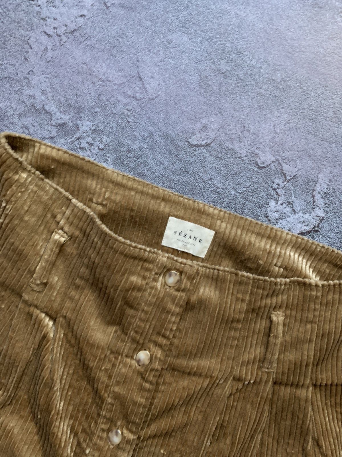 Designer × Sezane Sezane 40size corduroy velvet mini midi skirt button up Size 27" / US 4 / IT 40 - 5 Thumbnail