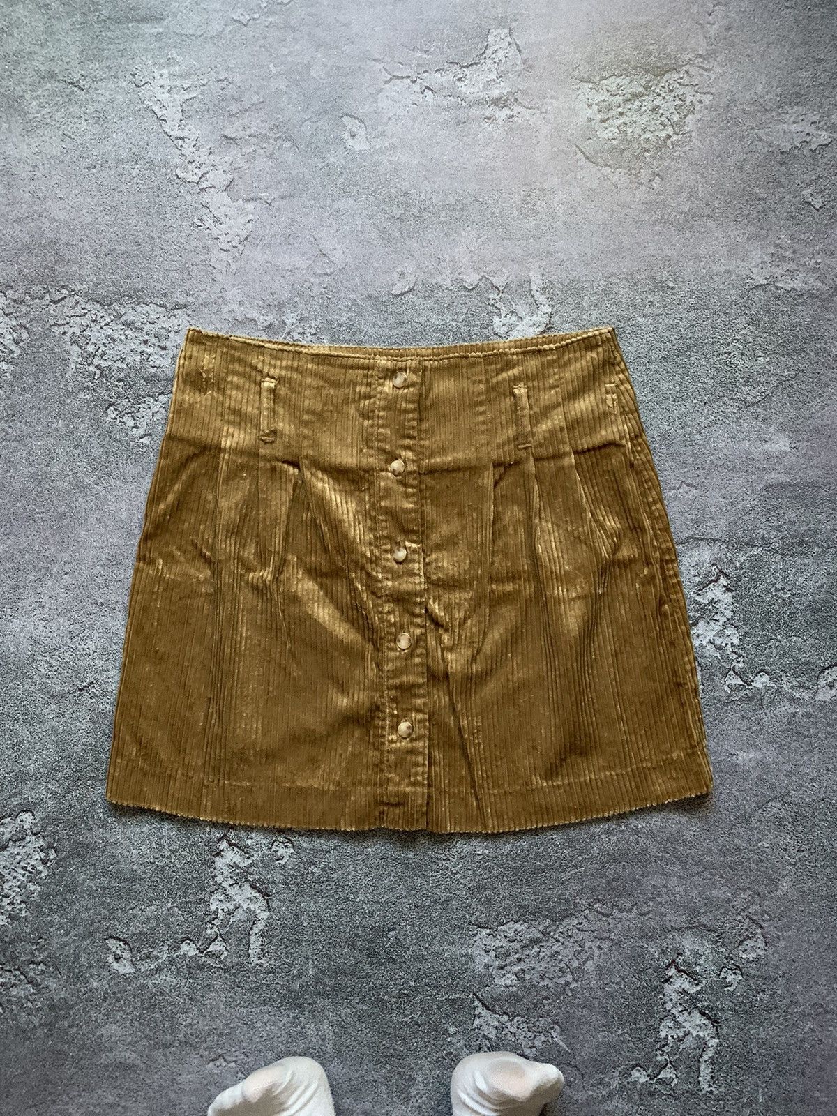 Designer × Sezane Sezane 40size corduroy velvet mini midi skirt button up Size 27" / US 4 / IT 40 - 8 Thumbnail