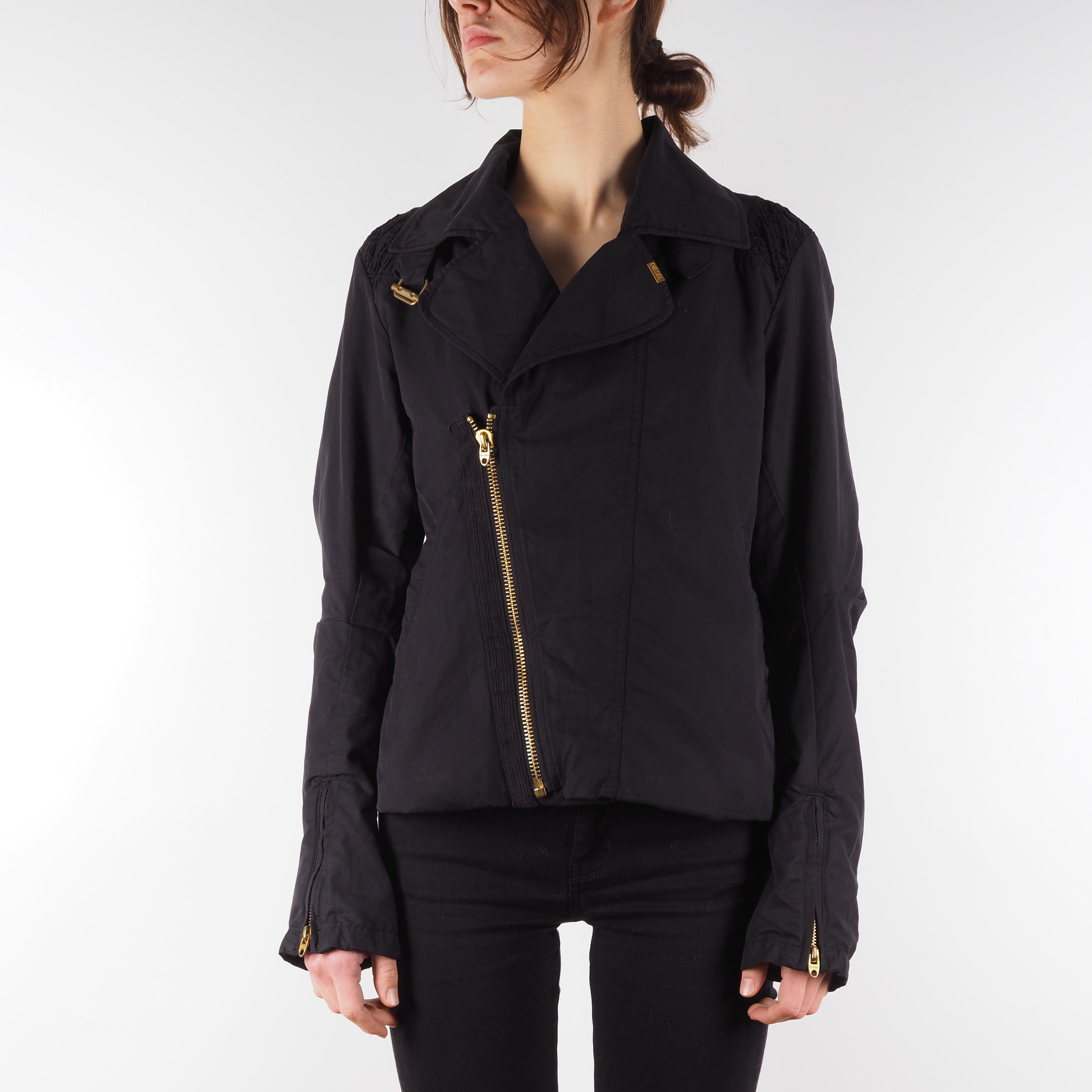 Diesel Black Lightweight Biker Jacket size L Large