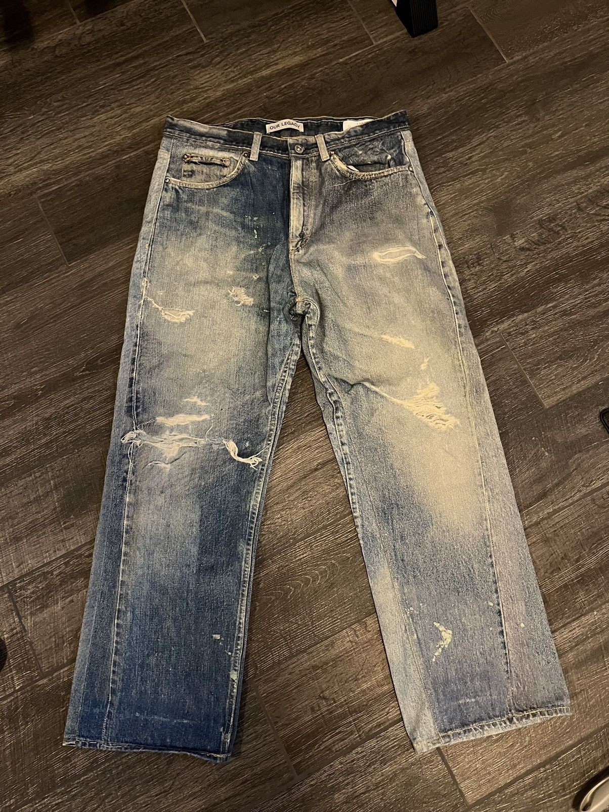 image of Our Legacy Third Cut Digital Denim Print in Blue, Men's (Size 30)