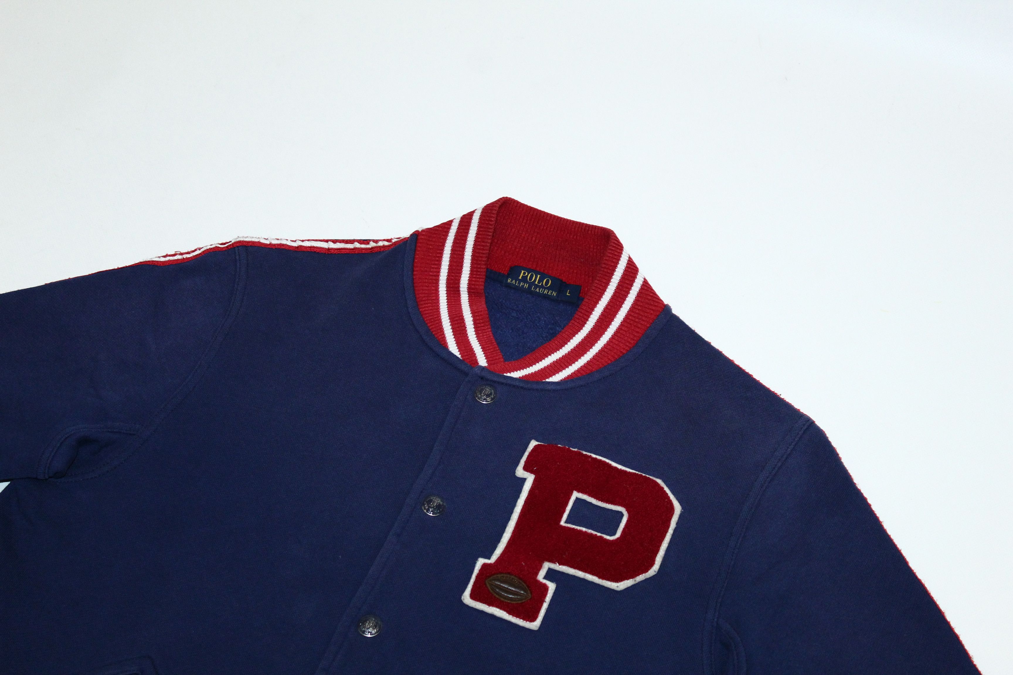 Polo Ralph Lauren Vtg Polo Ralph Lauren New York Big "P" Logo Varsity Jacket Size US L / EU 52-54 / 3 - 6 Thumbnail