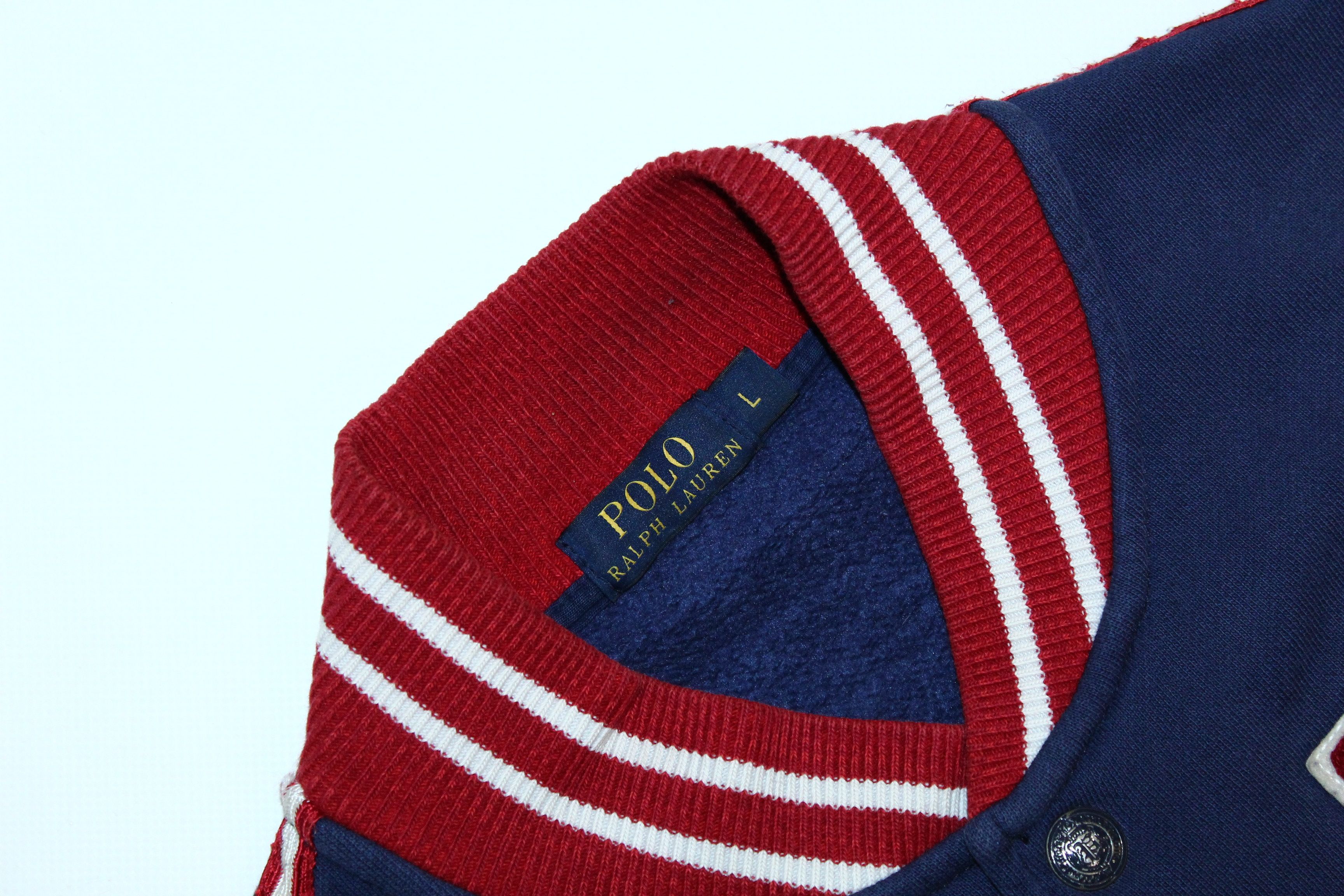 Polo Ralph Lauren Vtg Polo Ralph Lauren New York Big "P" Logo Varsity Jacket Size US L / EU 52-54 / 3 - 3 Thumbnail