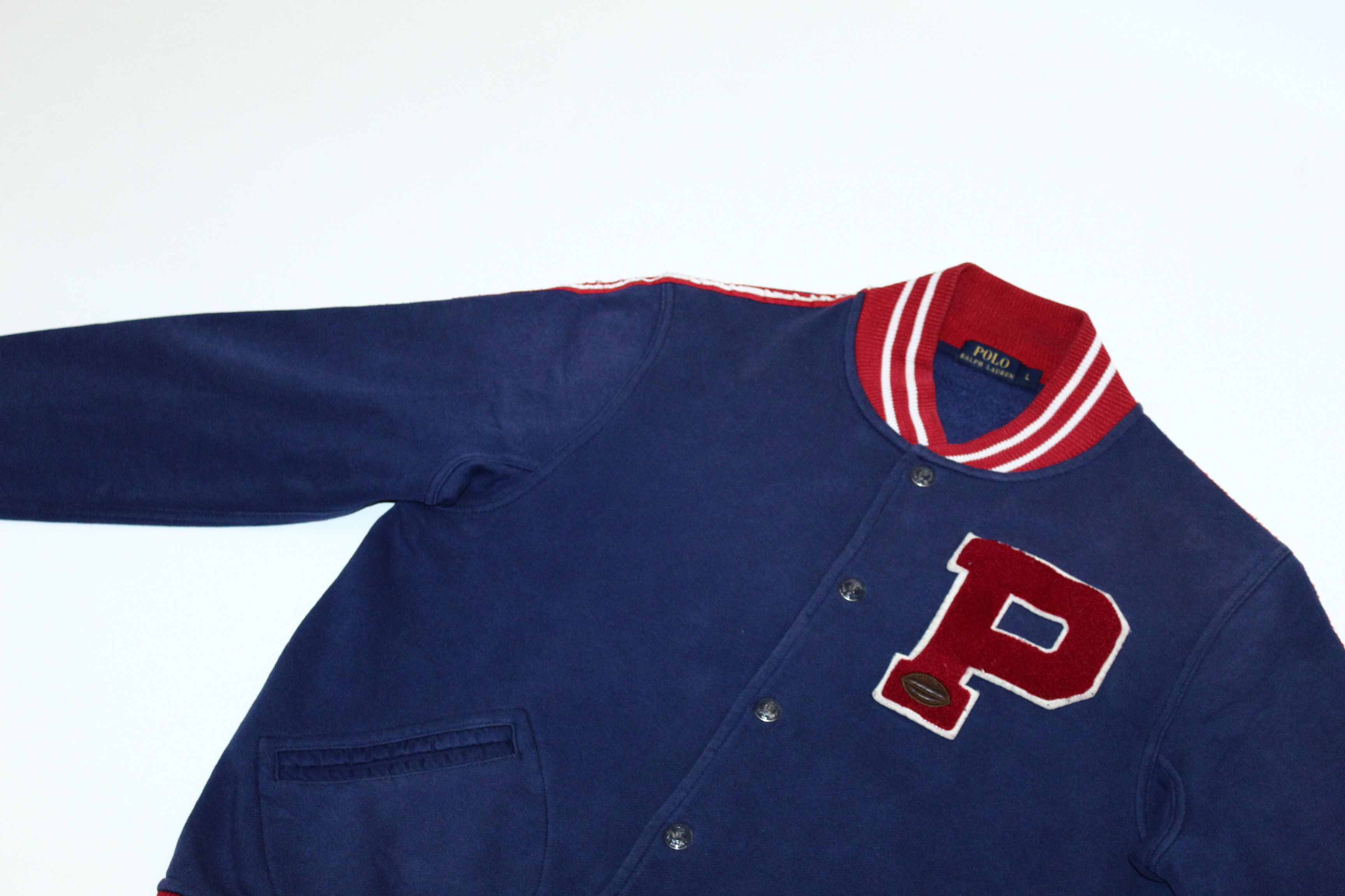 Polo Ralph Lauren Vtg Polo Ralph Lauren New York Big "P" Logo Varsity Jacket Size US L / EU 52-54 / 3 - 7 Thumbnail