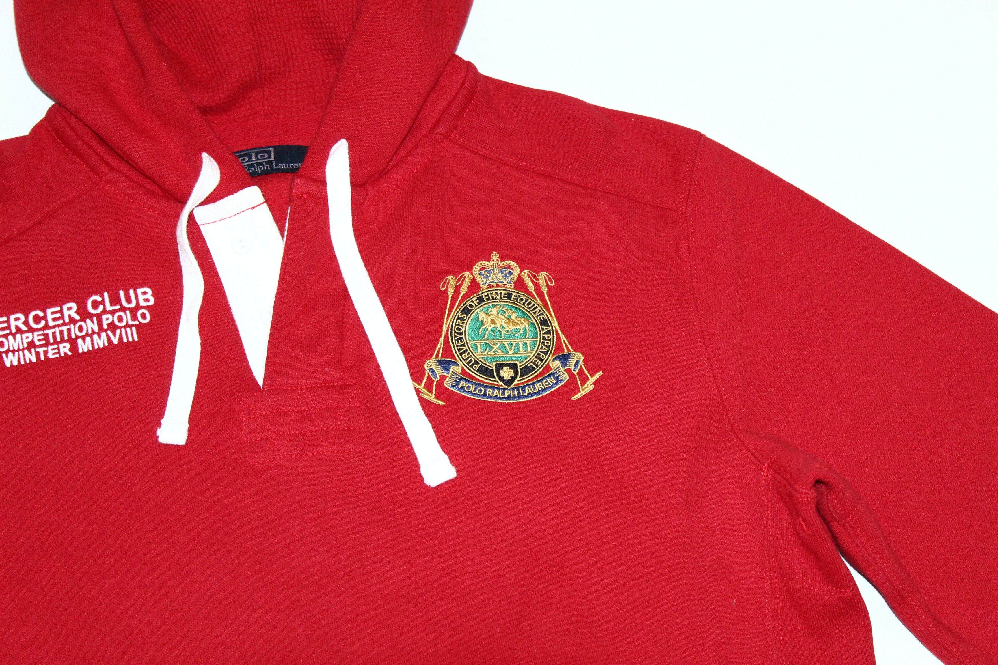Polo Ralph Lauren Vtg Polo Ralph Lauren Mercer Club "3" Back Big Logo Hoodie Size US L / EU 52-54 / 3 - 5 Thumbnail