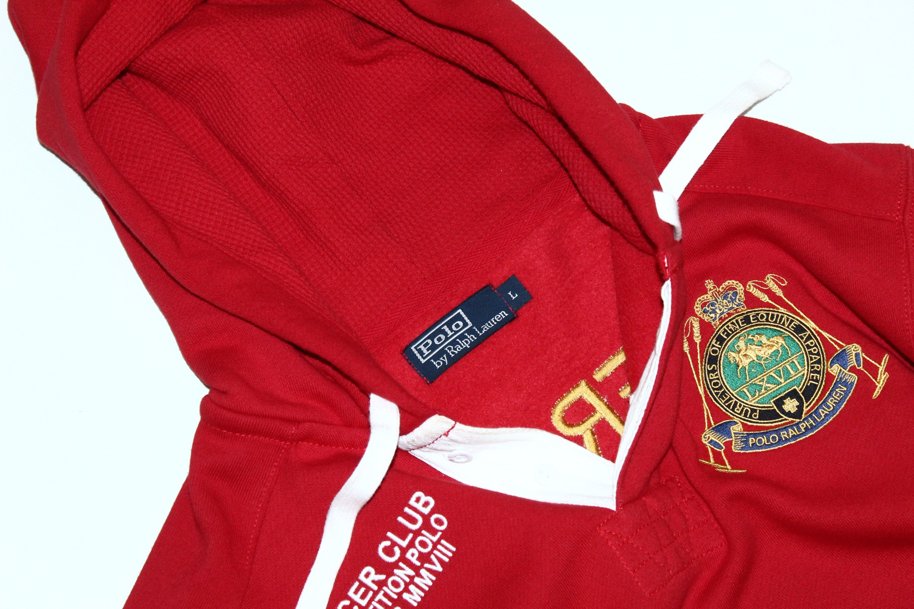 Polo Ralph Lauren Vtg Polo Ralph Lauren Mercer Club "3" Back Big Logo Hoodie Size US L / EU 52-54 / 3 - 2 Thumbnail