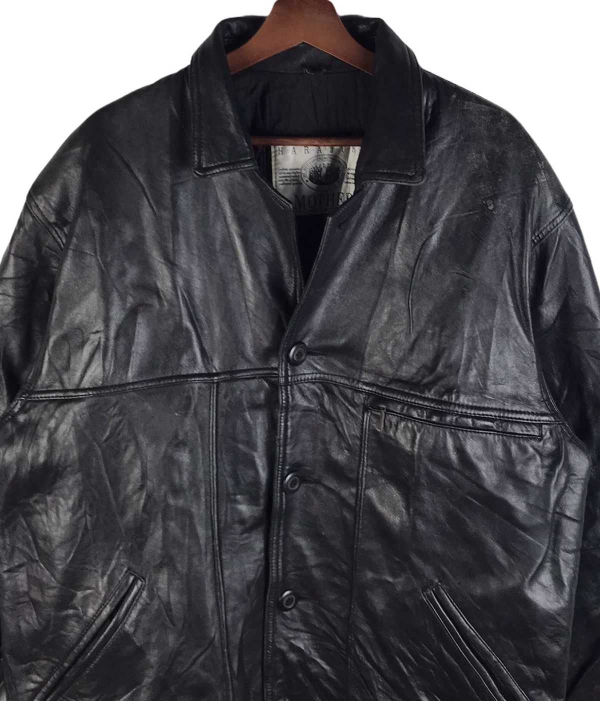 Japanese Brand 🔥🔥RARE🔥🔥 Vintage Harajuku Mother Leather Jacket Size US L / EU 52-54 / 3 - 3 Thumbnail