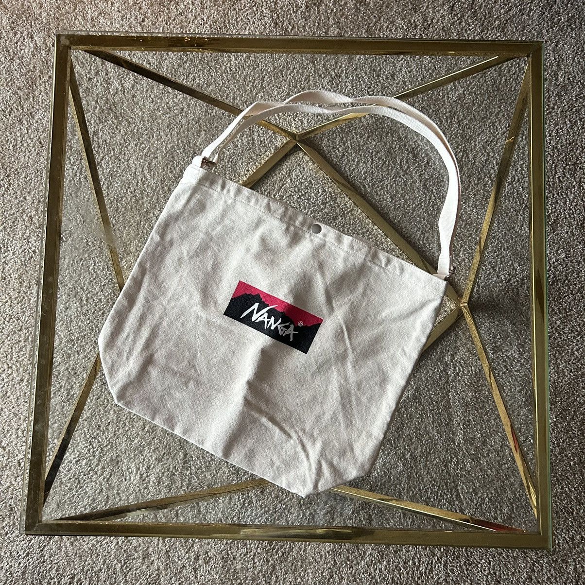 Japanese Brand NANGA believe in your adventures 2 way canvas logo tote bag Size ONE SIZE - 4 Thumbnail