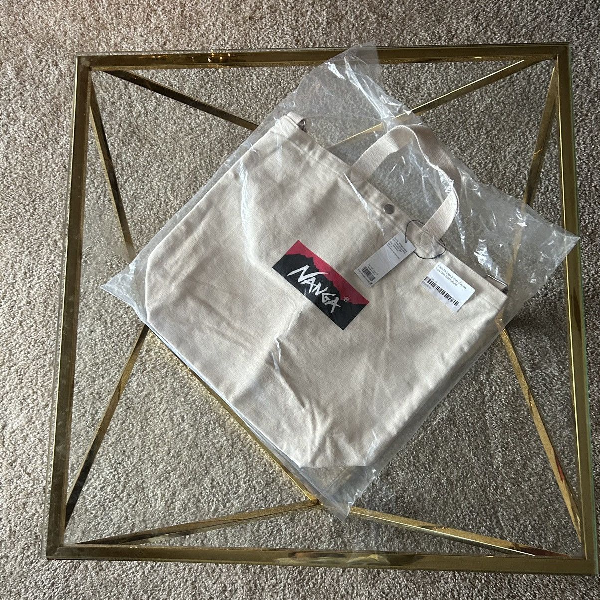 Japanese Brand NANGA believe in your adventures 2 way canvas logo tote bag Size ONE SIZE - 8 Thumbnail