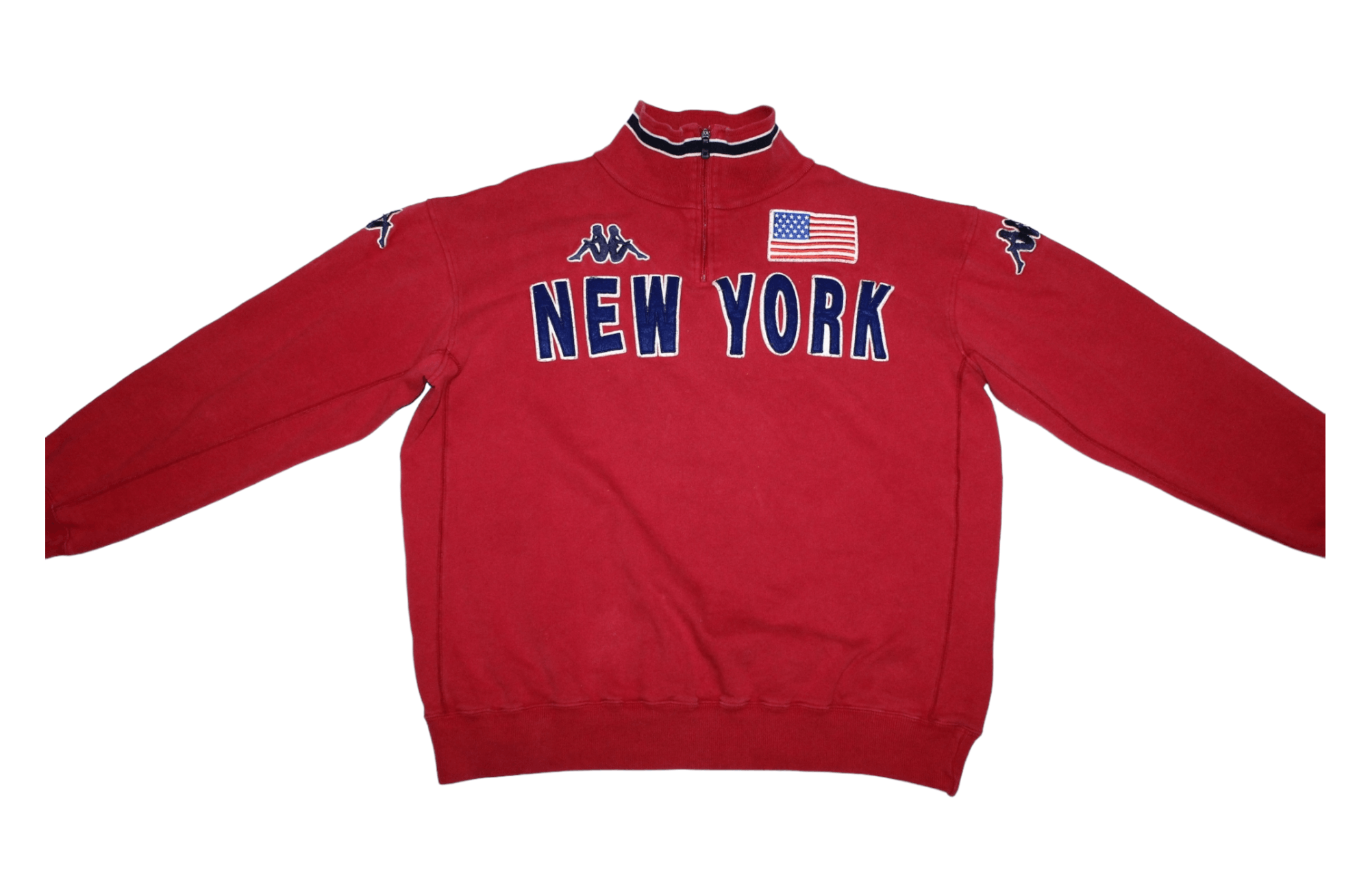 Kappa 🔥VTG🔥 Kappa New York Big Logo 1/4 Zip Sweatshirt Size US XXL / EU 58 / 5 - 2 Thumbnail