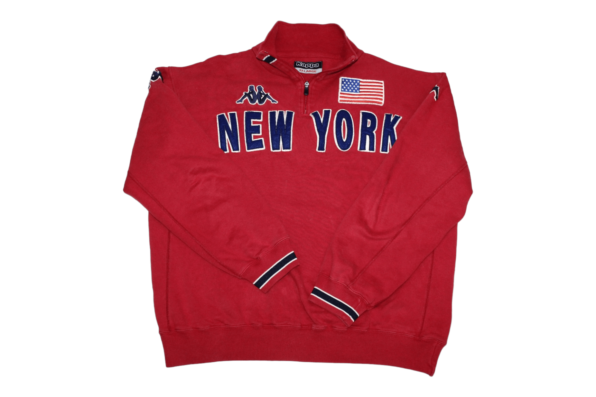 Kappa 🔥VTG🔥 Kappa New York Big Logo 1/4 Zip Sweatshirt Size US XXL / EU 58 / 5 - 1 Thumbnail