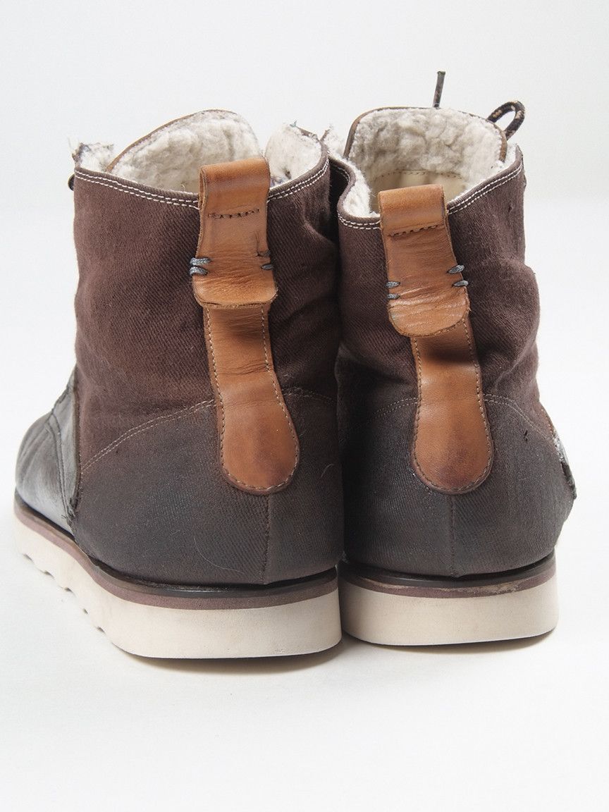 Barbour Ted Baker Leather Waxed Canvas Moc Toe Boots US11 Size US 11 / EU 44 - 5 Thumbnail