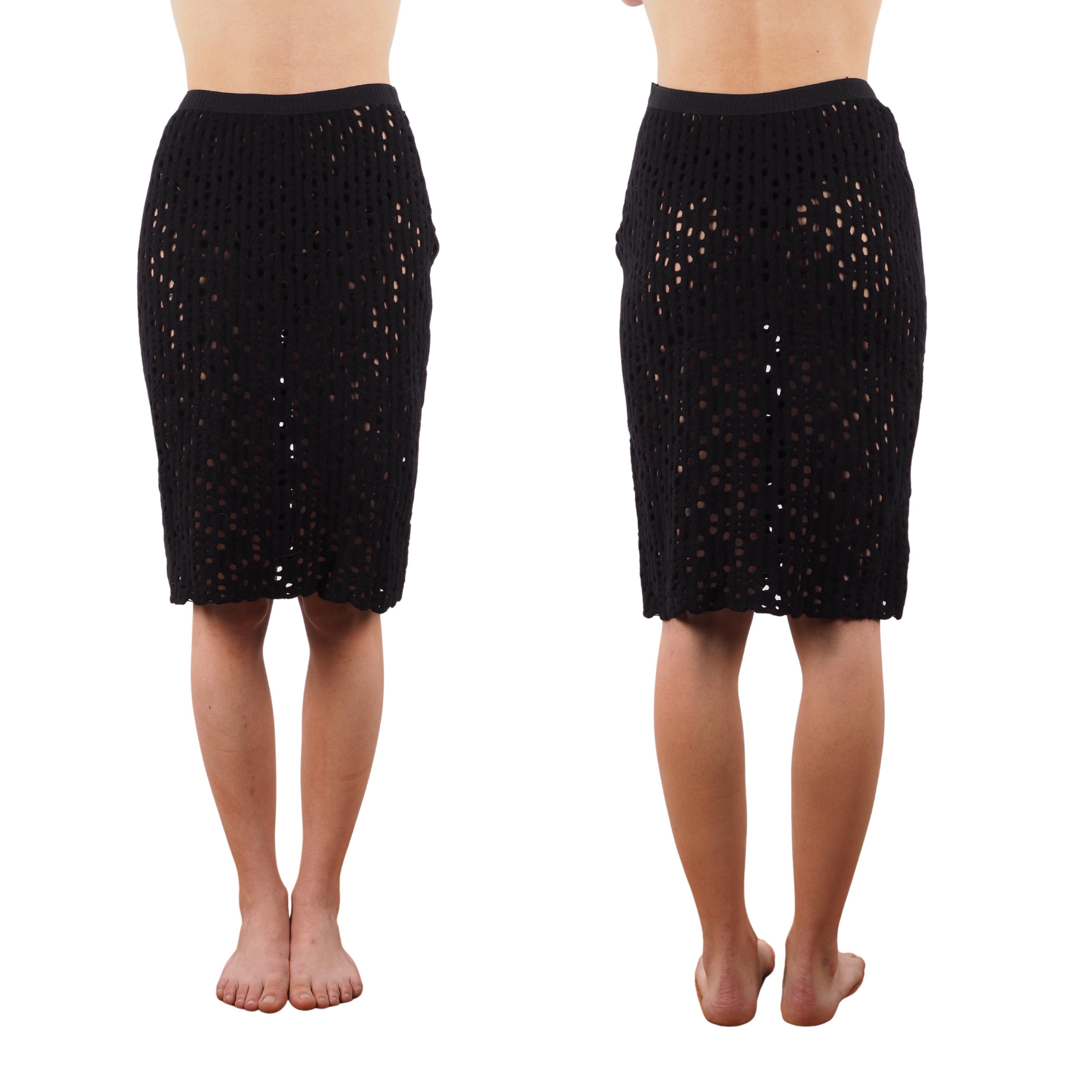 Alaia × Vintage Alaia Paris Vintage Black Sheer Skirt size S Small Size 25" / US 0 / IT 36 - 1 Thumbnail