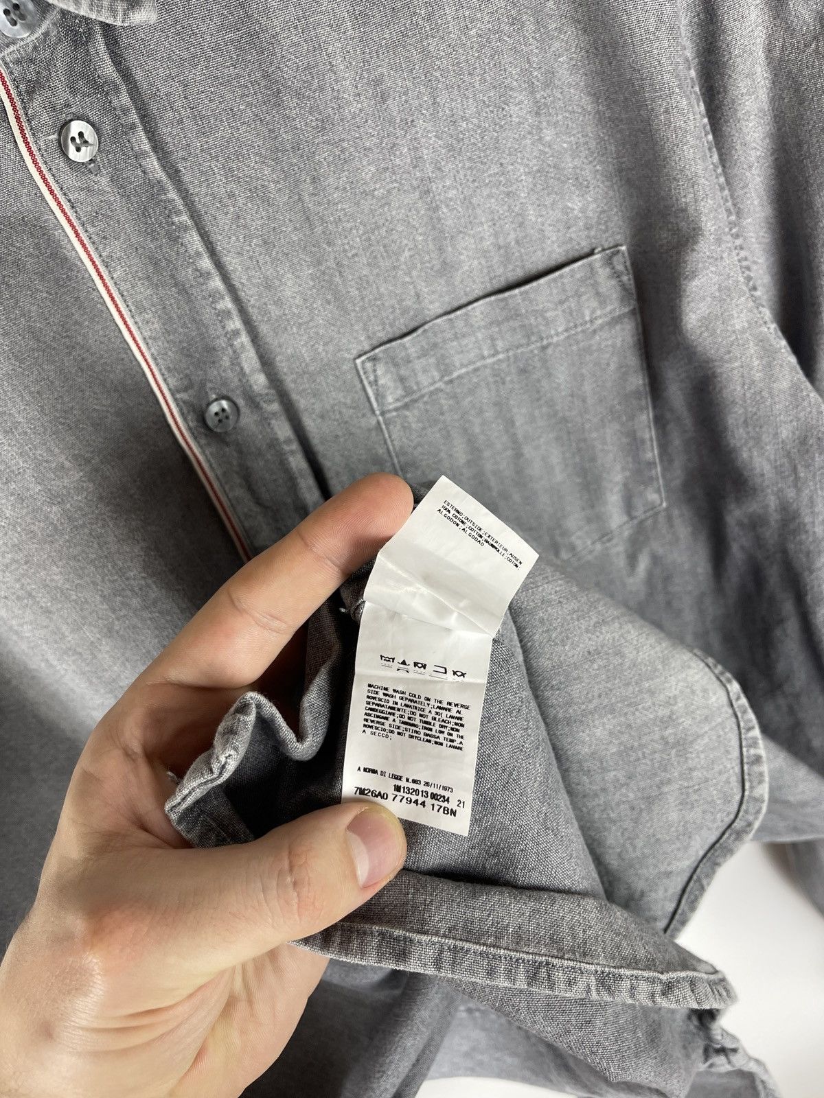Balmain Pierre Balmain grey selvage denim long sleeve shirt Size US M / EU 48-50 / 2 - 13 Thumbnail