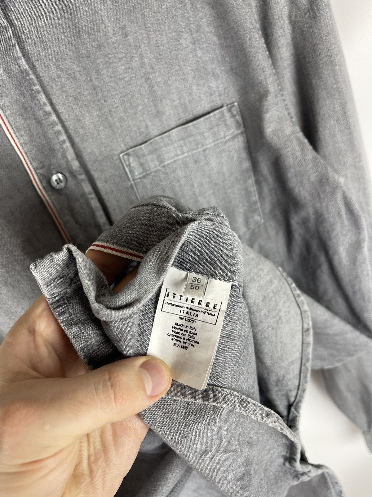 Balmain Pierre Balmain grey selvage denim long sleeve shirt Size US M / EU 48-50 / 2 - 12 Thumbnail