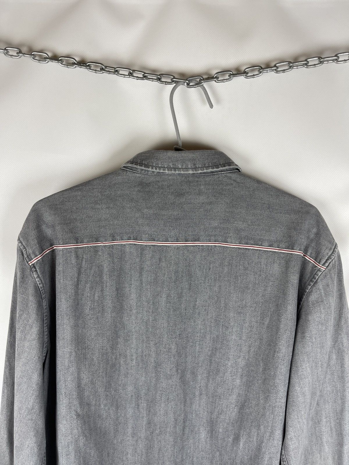 Balmain Pierre Balmain grey selvage denim long sleeve shirt Size US M / EU 48-50 / 2 - 2 Thumbnail