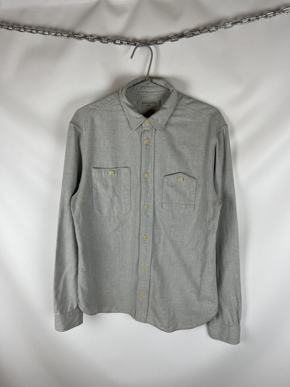 Allsaints Allsaints Sereno LS shirt flannel grey beige Size US S / EU 44-46 / 1 - 2 Thumbnail