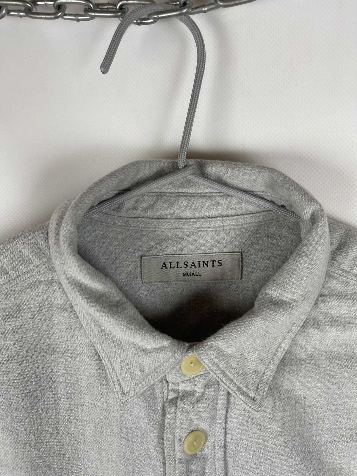 Allsaints Allsaints Sereno LS shirt flannel grey beige Size US S / EU 44-46 / 1 - 7 Thumbnail
