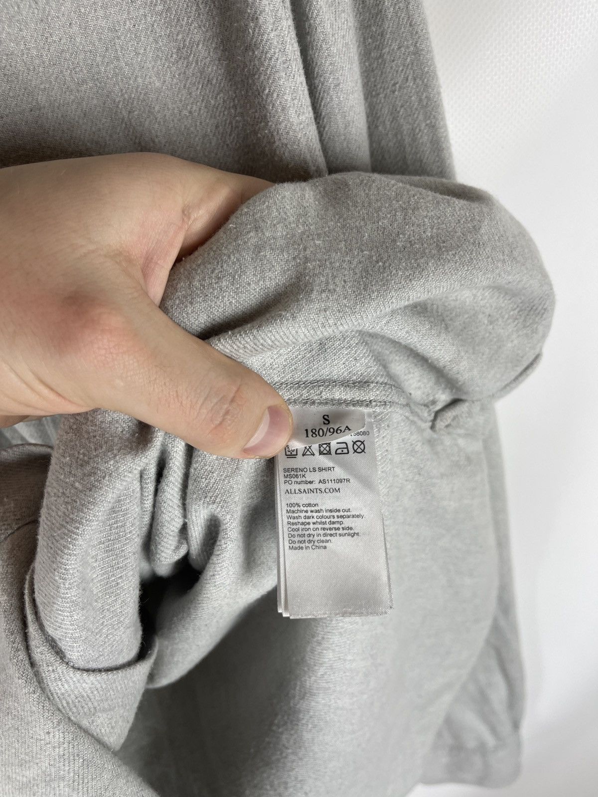 Allsaints Allsaints Sereno LS shirt flannel grey beige Size US S / EU 44-46 / 1 - 9 Thumbnail