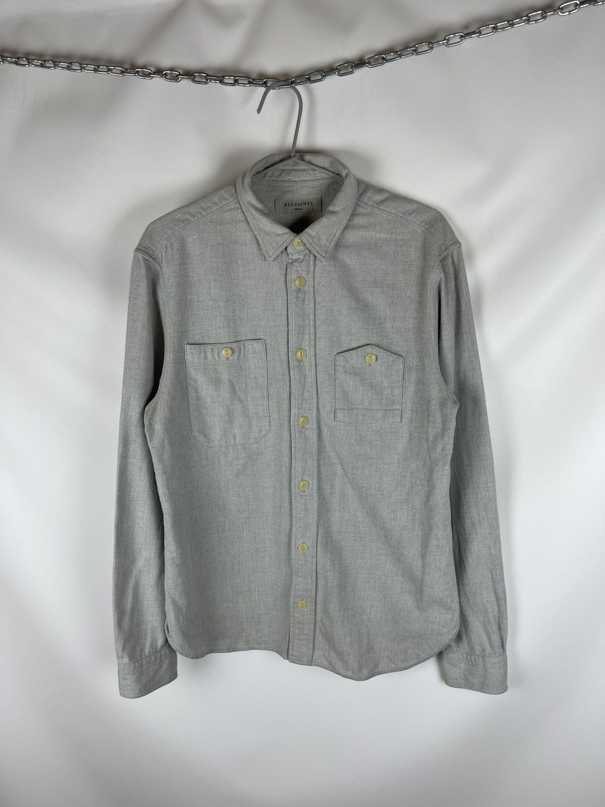 Allsaints Allsaints Sereno LS shirt flannel grey beige Size US S / EU 44-46 / 1 - 1 Thumbnail