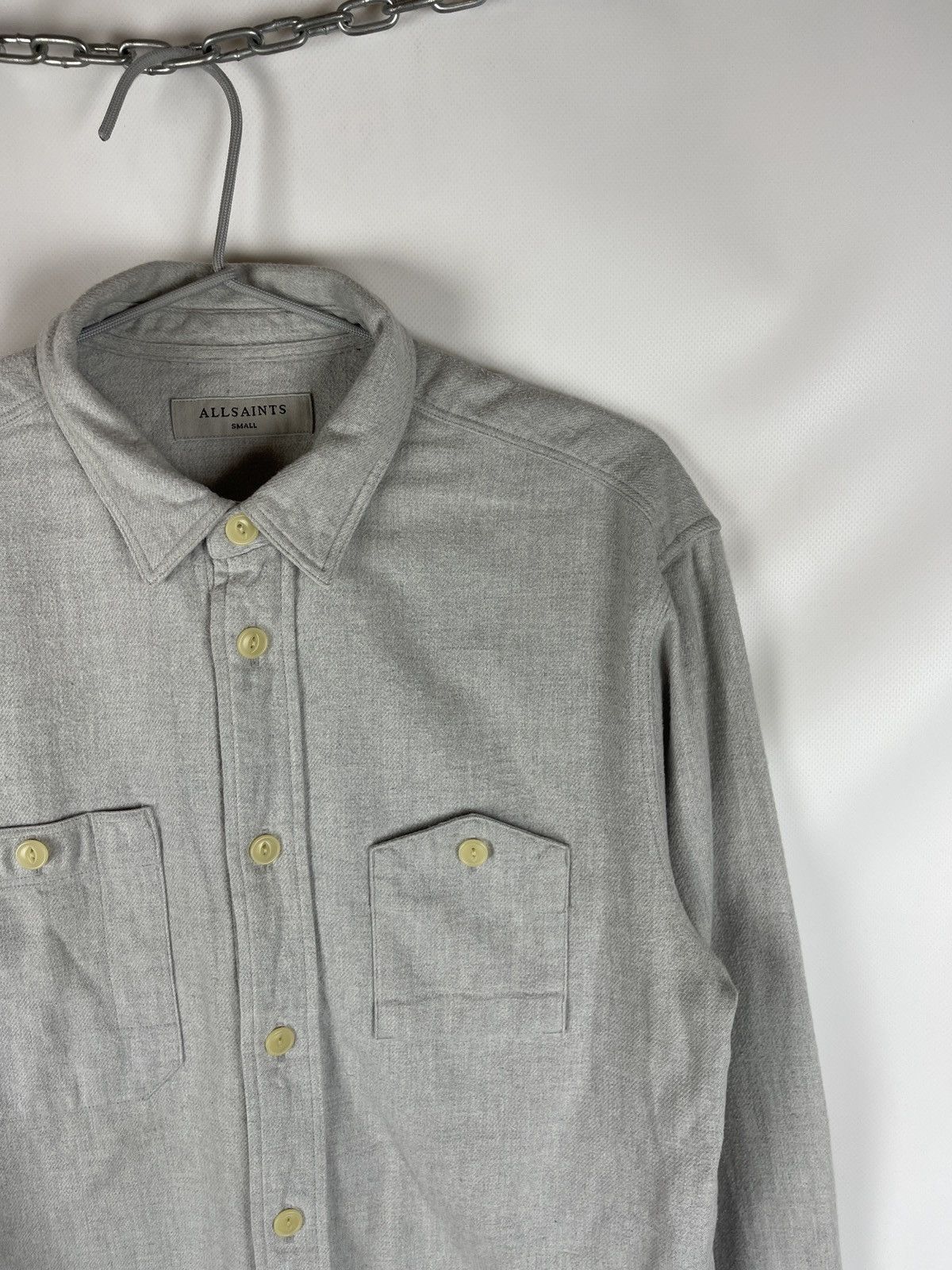 Allsaints Allsaints Sereno LS shirt flannel grey beige Size US S / EU 44-46 / 1 - 4 Thumbnail