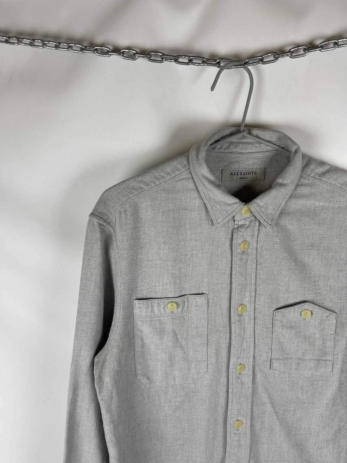 Allsaints Allsaints Sereno LS shirt flannel grey beige Size US S / EU 44-46 / 1 - 3 Thumbnail