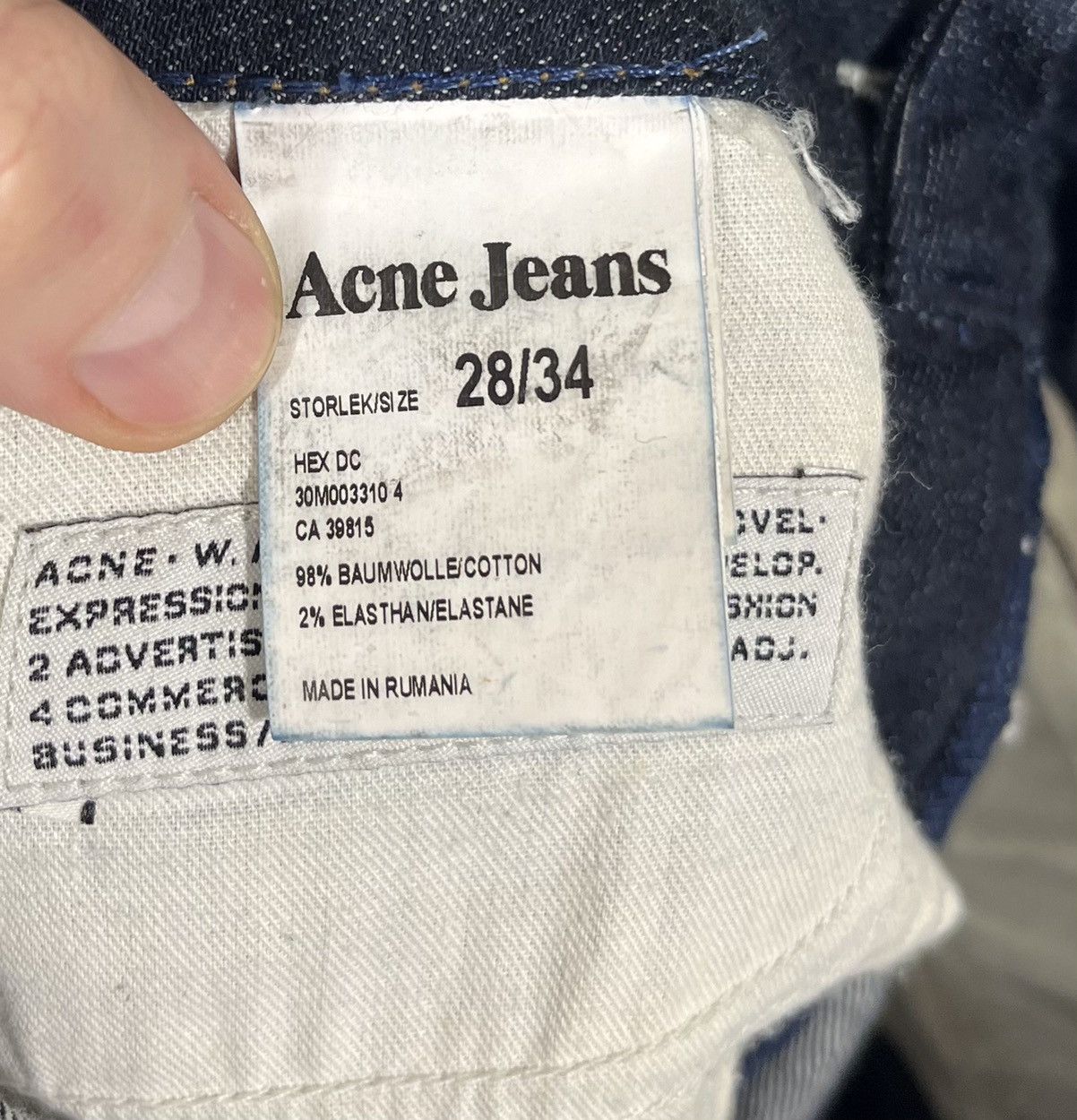 Acne Studios Acne Jeans Hex DC Mens Sz 28 Navy Size US 28 / EU 44 - 8 Thumbnail