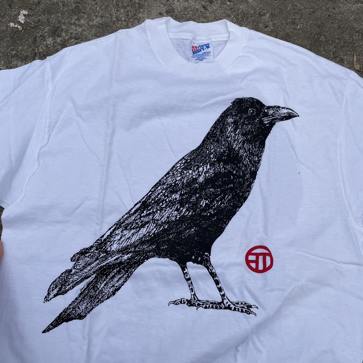 Japanese Brand × Vintage Vintage Crow Graphic Art Tee Raf Simons Style Size US XL / EU 56 / 4 - 2 Thumbnail