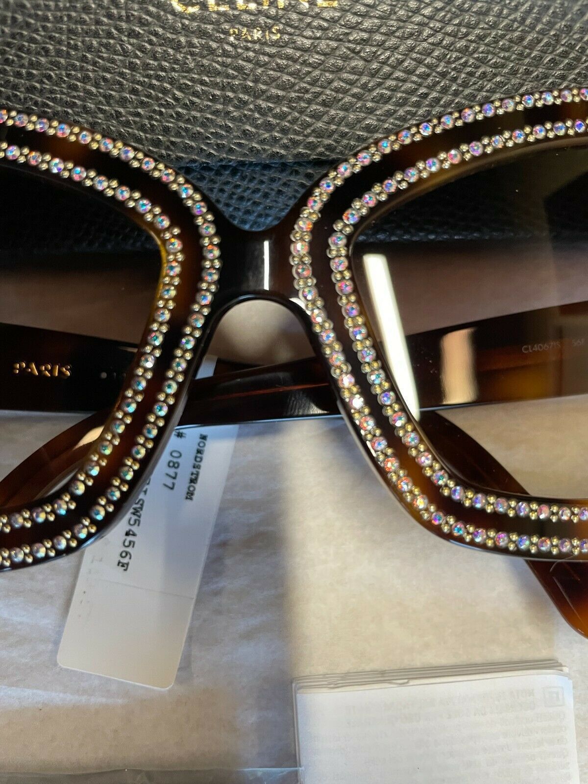 Celine Celine CL4067iS 56F Crystal Butterfly Havana Sunglasses Size ONE SIZE - 8 Thumbnail