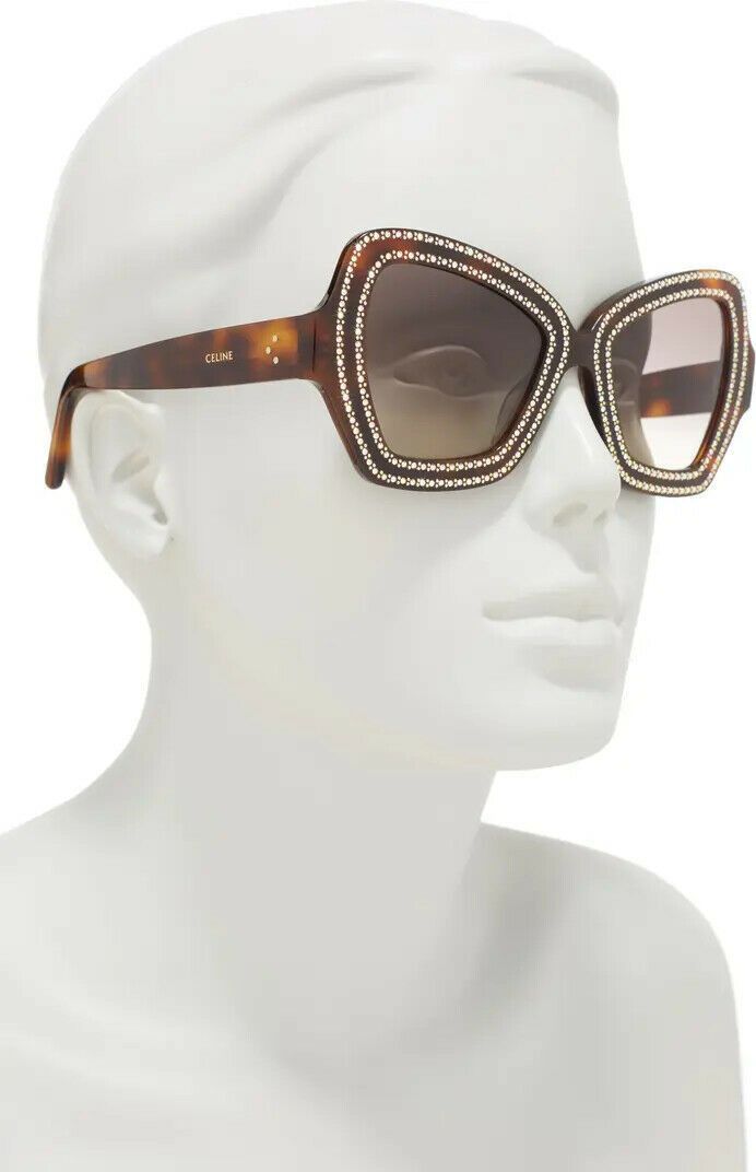 Celine Celine CL4067iS 56F Crystal Butterfly Havana Sunglasses Size ONE SIZE - 2 Thumbnail
