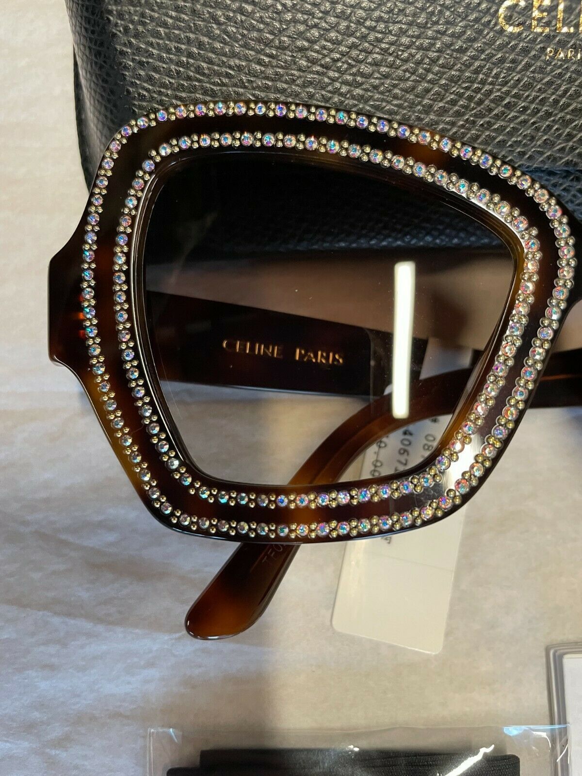 Celine Celine CL4067iS 56F Crystal Butterfly Havana Sunglasses Size ONE SIZE - 7 Thumbnail