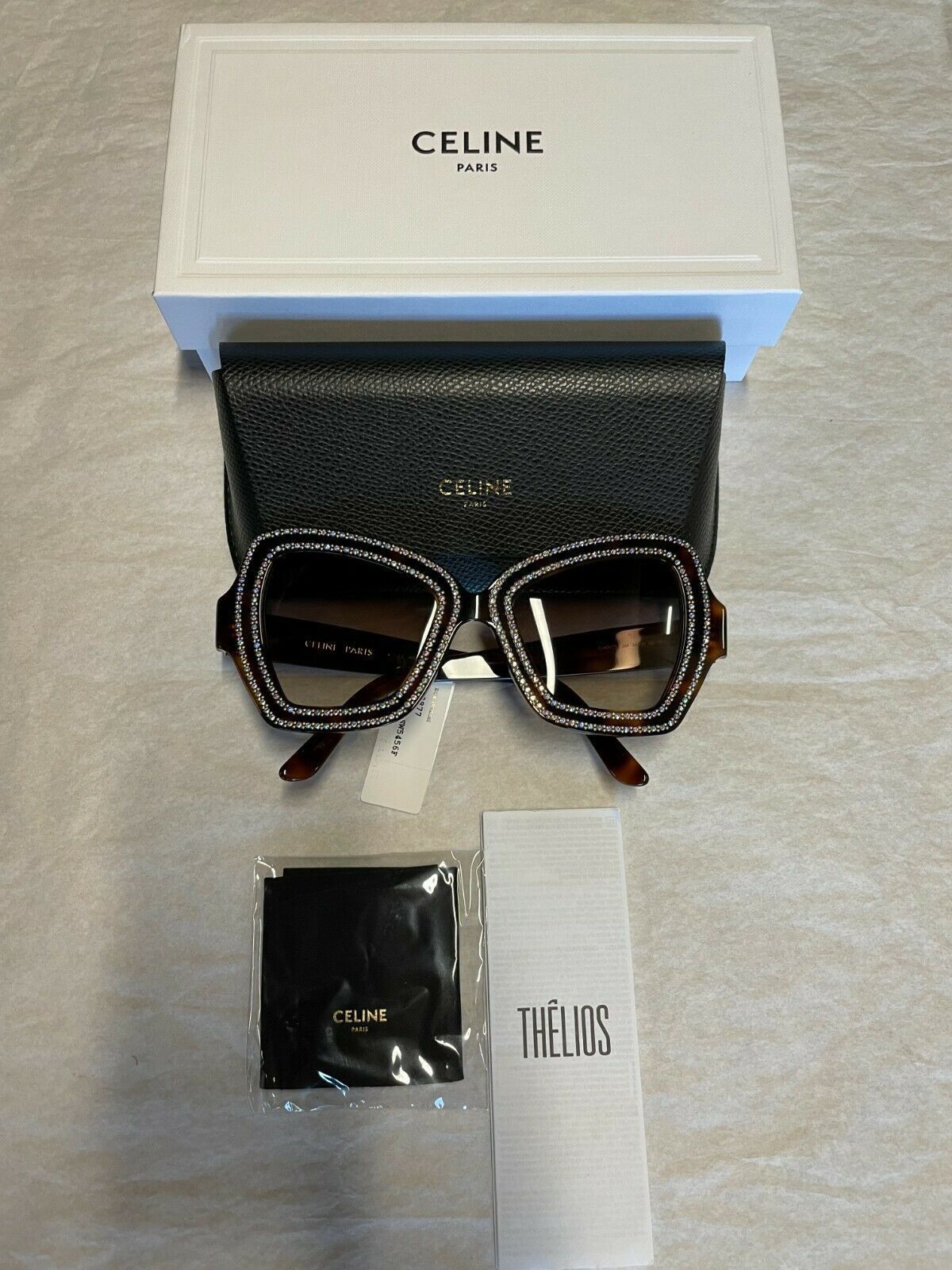 Celine Celine CL4067iS 56F Crystal Butterfly Havana Sunglasses Size ONE SIZE - 9 Thumbnail