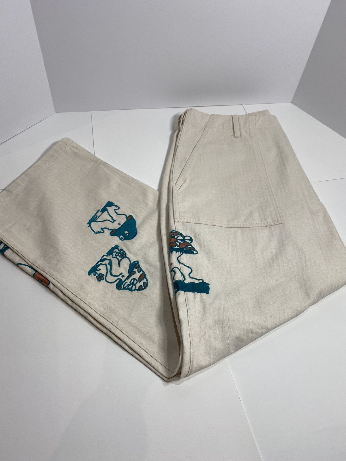 Brain Dead Braindead ‘Mushroom Embroidery’ Herringbone Military Pant Size US 36 / EU 52 - 5 Thumbnail