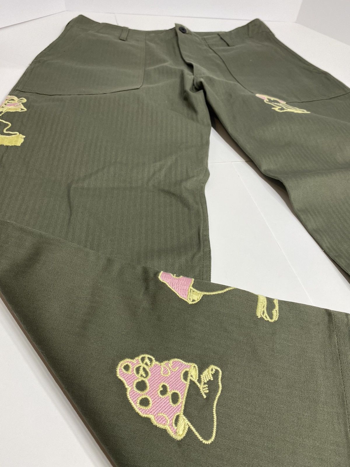 Brain Dead Braindead ‘Mushroom Embroidery’ Herringbone Military Pant Size US 36 / EU 52 - 4 Thumbnail