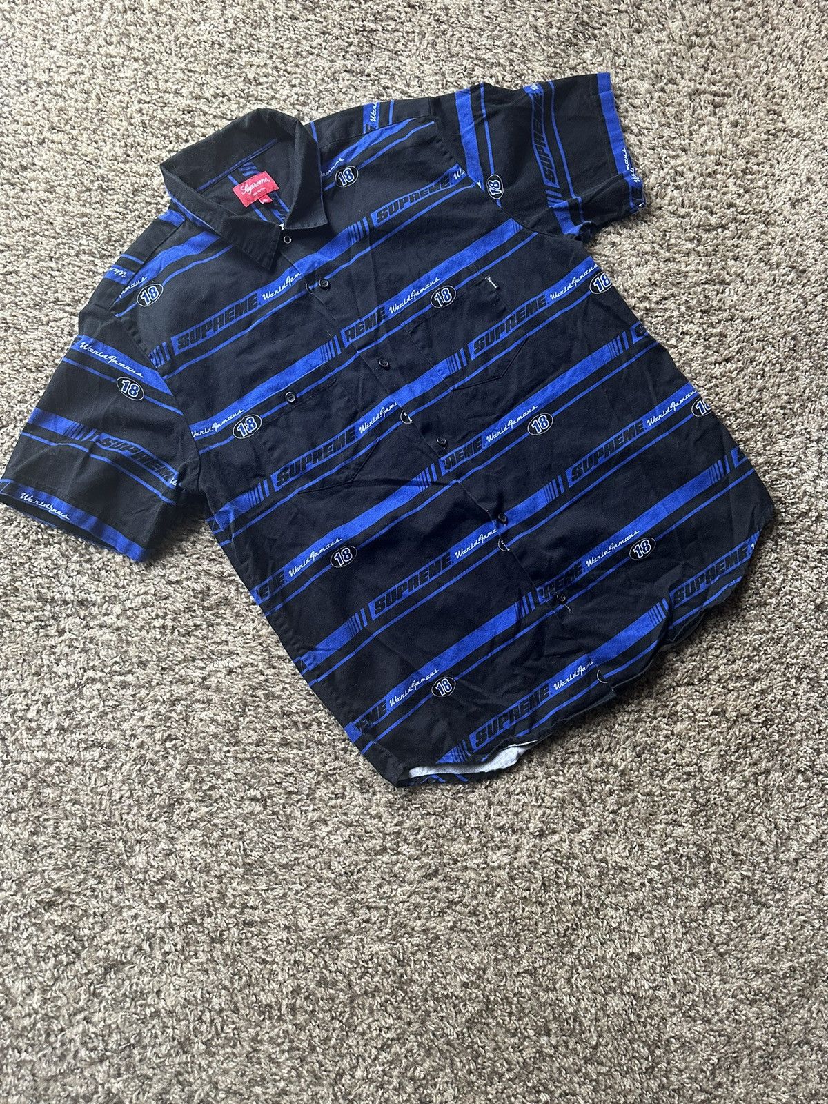 Supreme Supreme Striped Racing Work Shirt | Grailed