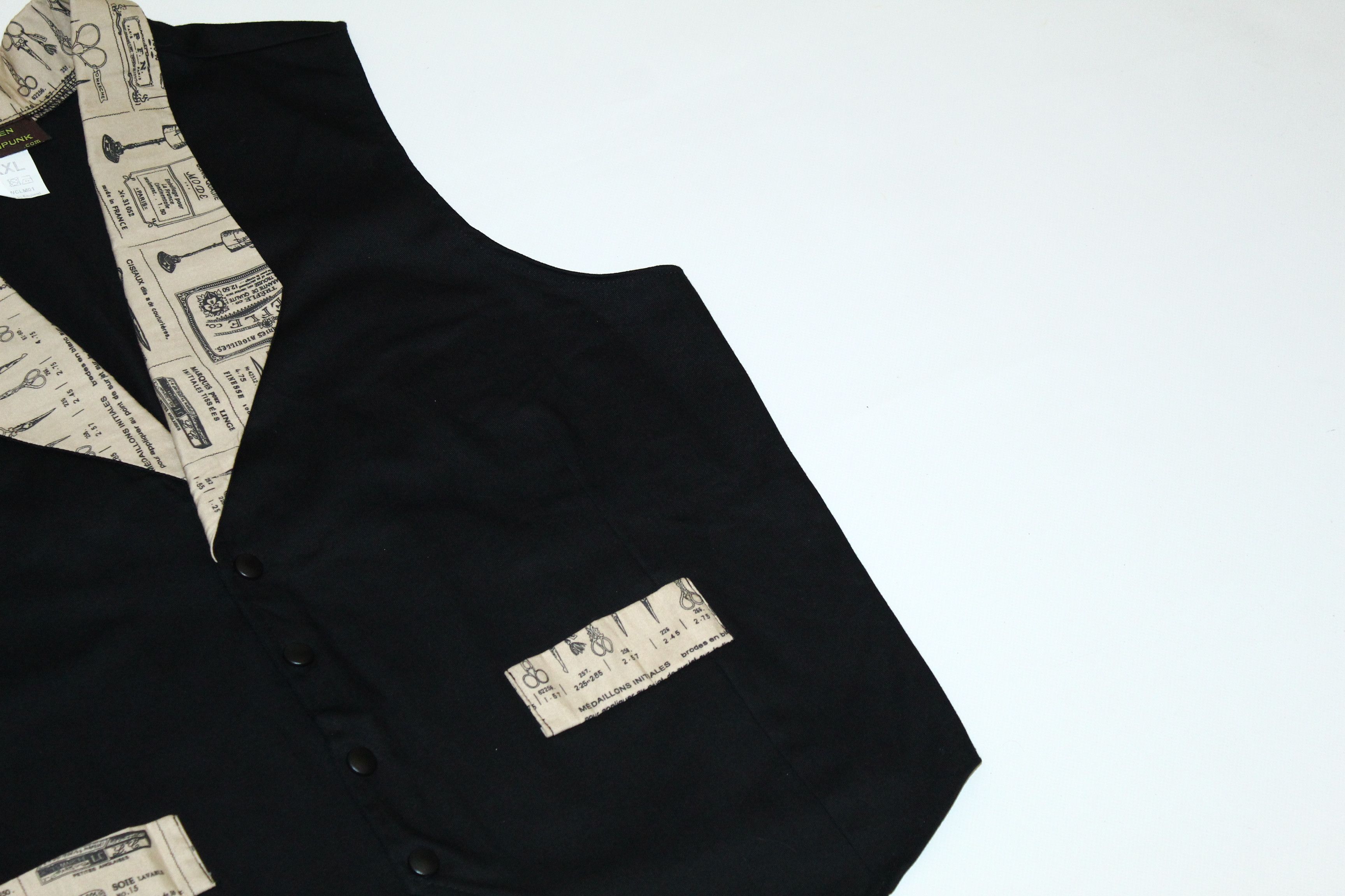 20471120 RARE💥 Golden Steampunk Snap Button Denim Waistcoat Size US XL / EU 56 / 4 - 4 Thumbnail
