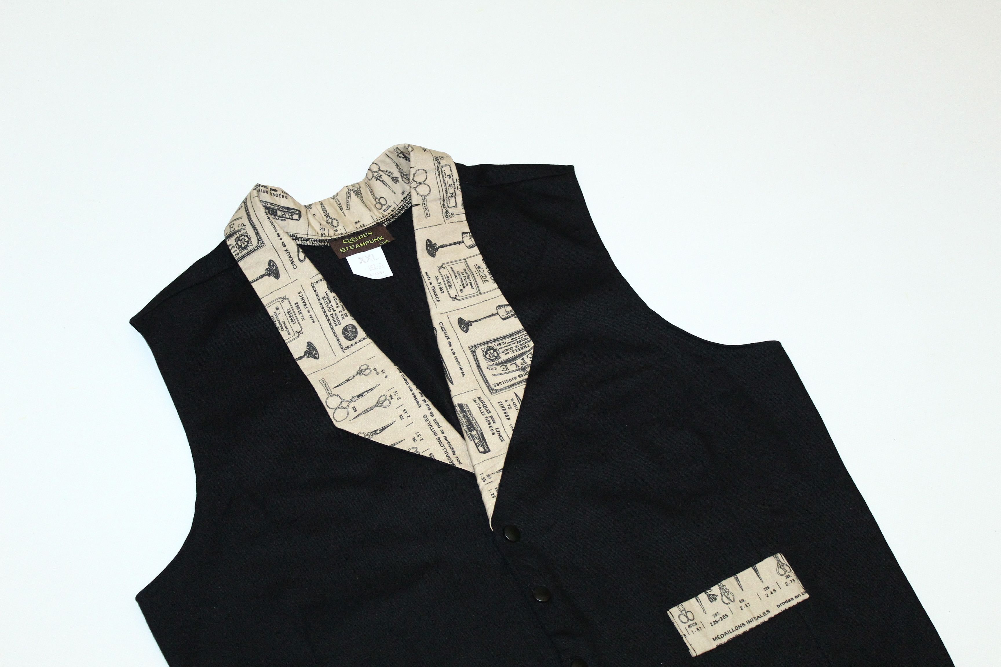 20471120 RARE💥 Golden Steampunk Snap Button Denim Waistcoat Size US XL / EU 56 / 4 - 3 Thumbnail