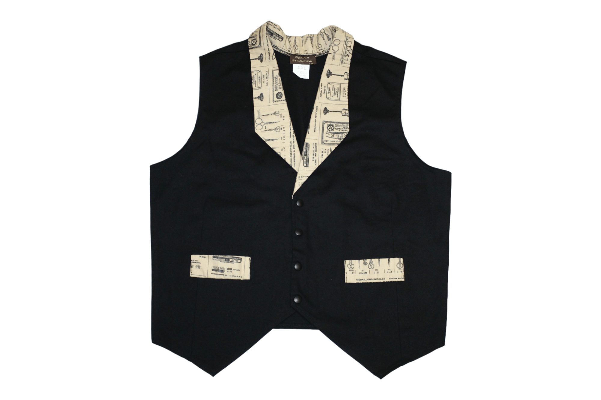 20471120 RARE💥 Golden Steampunk Snap Button Denim Waistcoat Size US XL / EU 56 / 4 - 1 Thumbnail